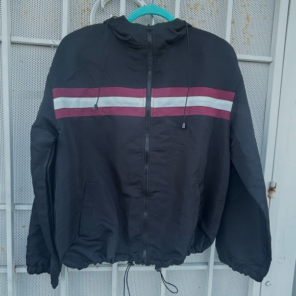 Ambiance women L long sleeve hooded zip front jacket mesh polyester lined black - Picture 1 of 8